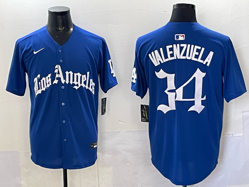Men Los Angeles Dodgers #34 Valenzuela Blue 2025 Nike MLB Jersey style 006->los angeles dodgers->MLB Jersey